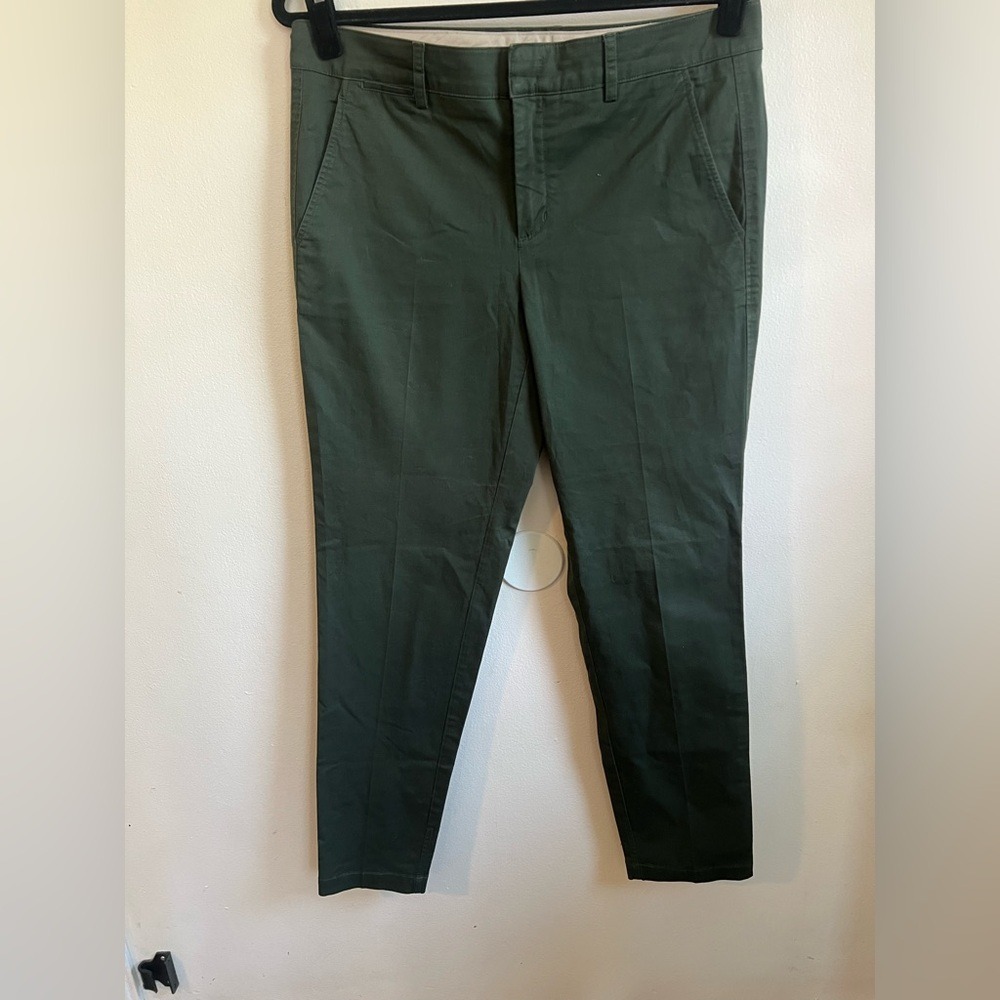 Vince Forest Green Tailored Tapered Flat Front Trousers Pants Size 10‎
